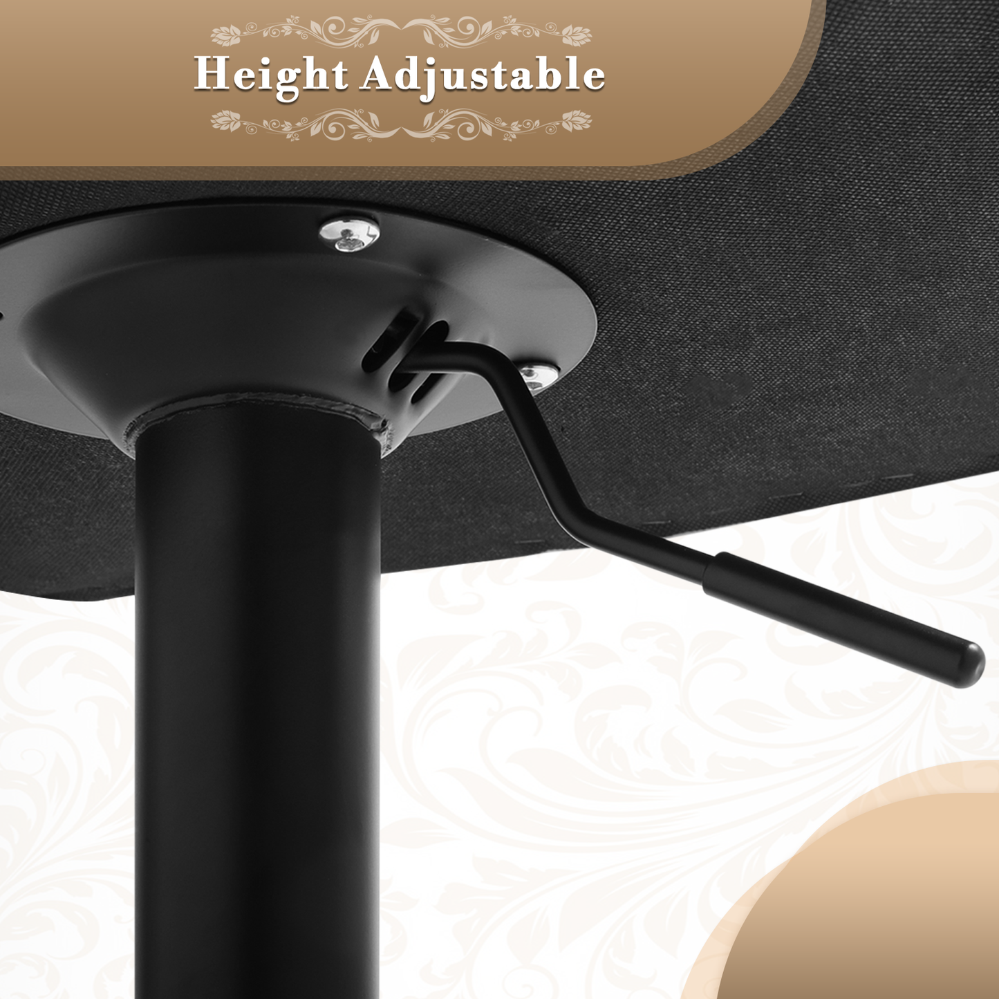 Athena Collection Swivel Counter Height Bar Stool Set of 2, Adjustable Modern Barstools Faux Leather, for Kitchen Dinner, Red