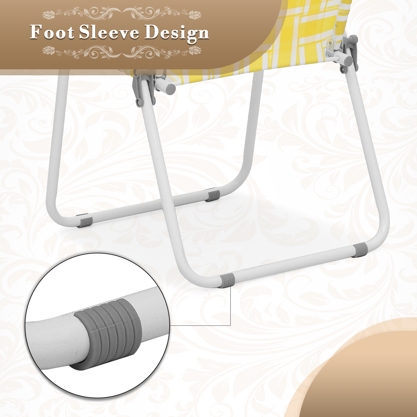 Athena Collection Set of 2 Folding Webbed Lawn Beach Chairs