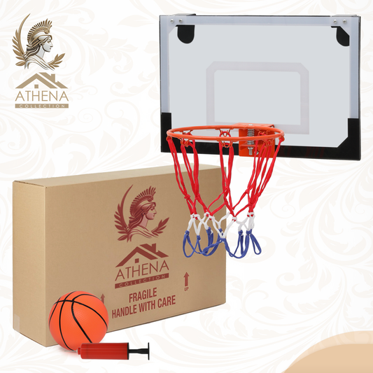 Athena Collection Wall-Mounted Basketball Hoop Transparent Board Sports Mini Basketball Hoops