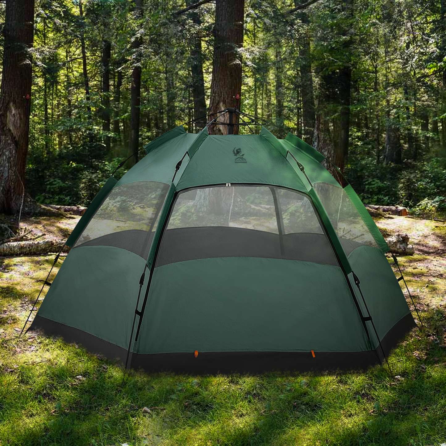 ATHENA COLLECTION Camping Tent Dome 106''Length Olive Green