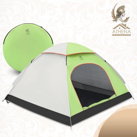 ATHENA COLLECTION Camping Tent Dome 79''Length LIGHT GREY-NEON GREEN