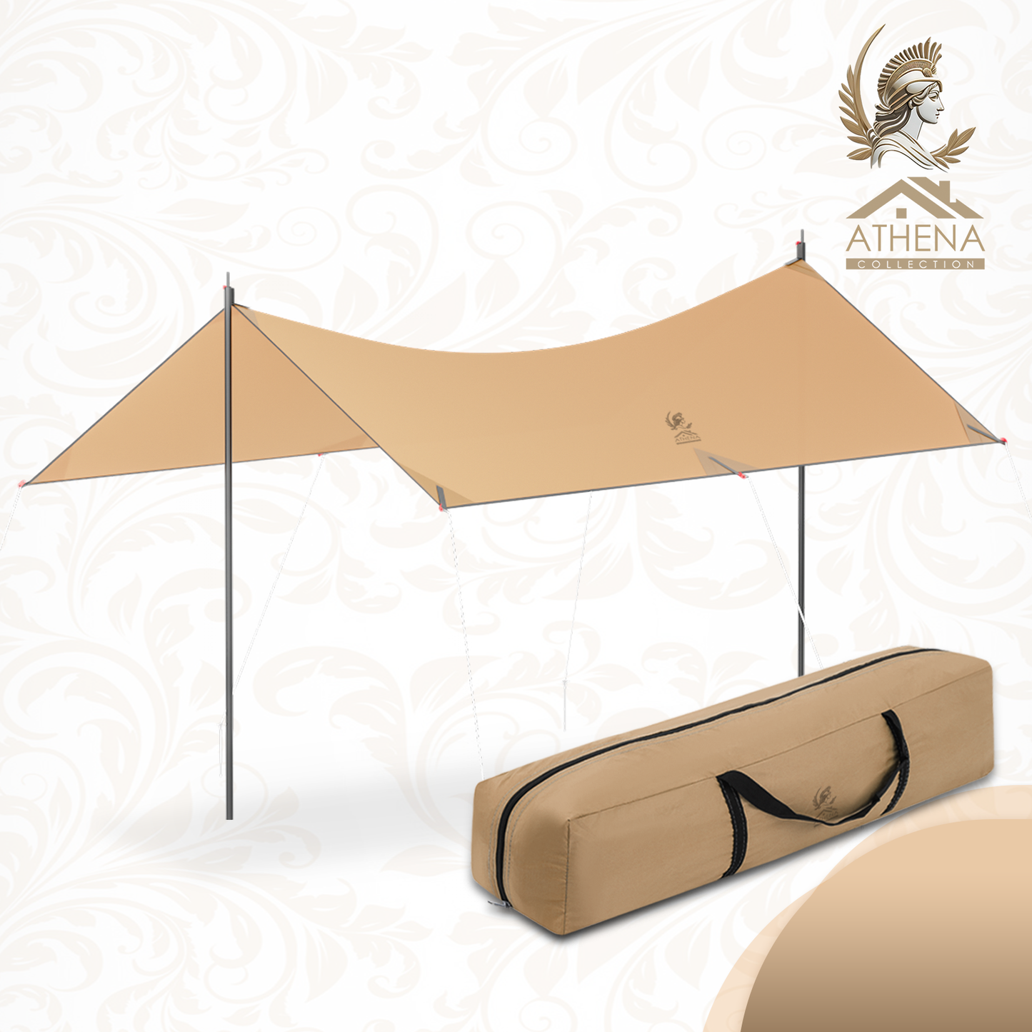 ATHENA COLLECTION Camping Canopy 157''Length Cream