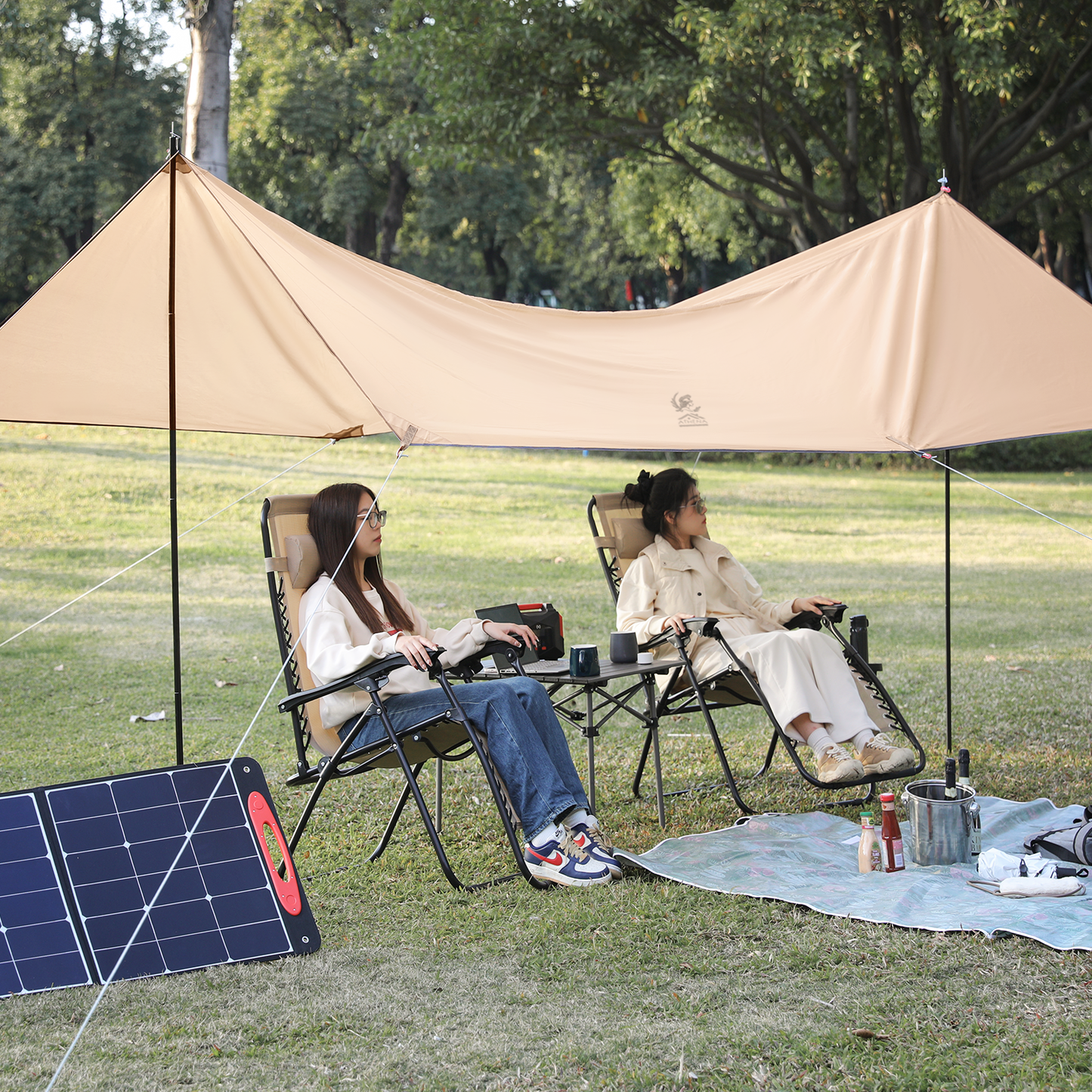 ATHENA COLLECTION Camping Canopy 157''Length Cream