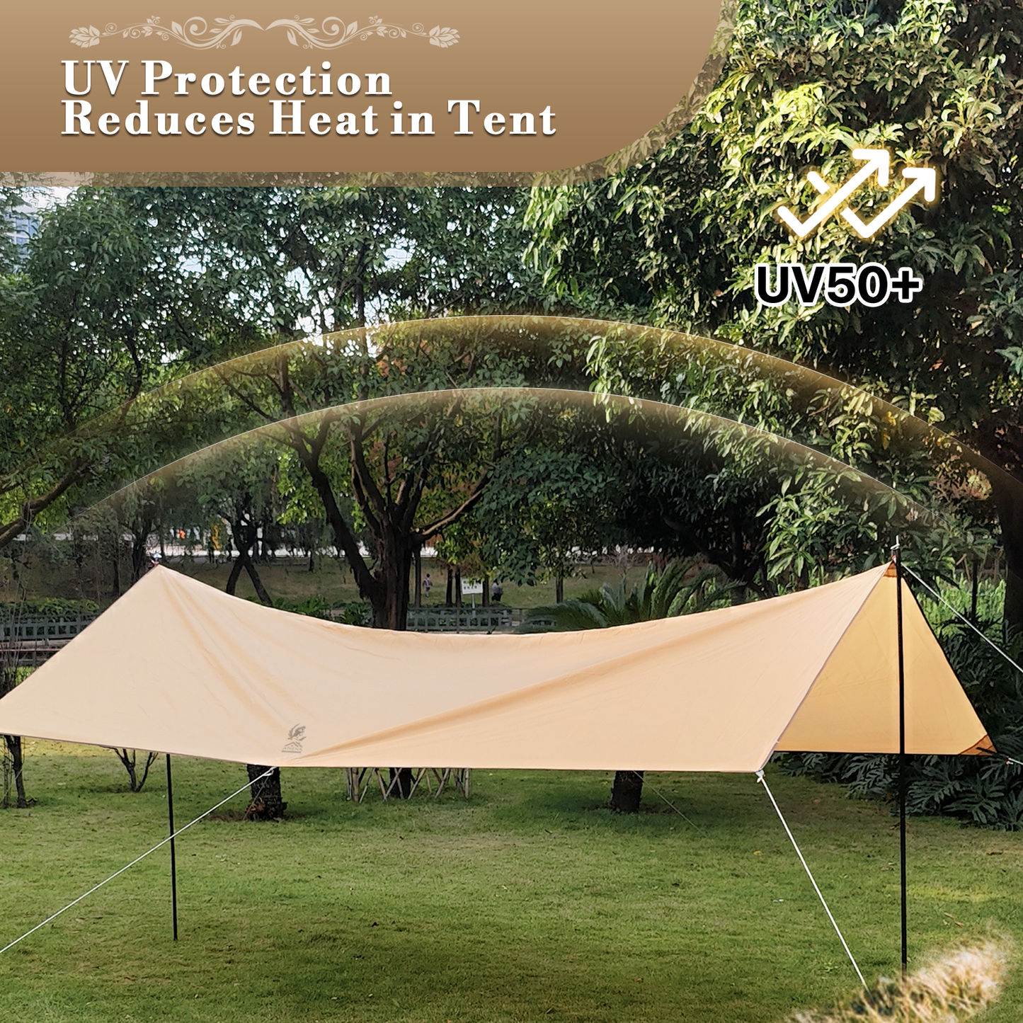 ATHENA COLLECTION Camping Canopy 157''Length Cream