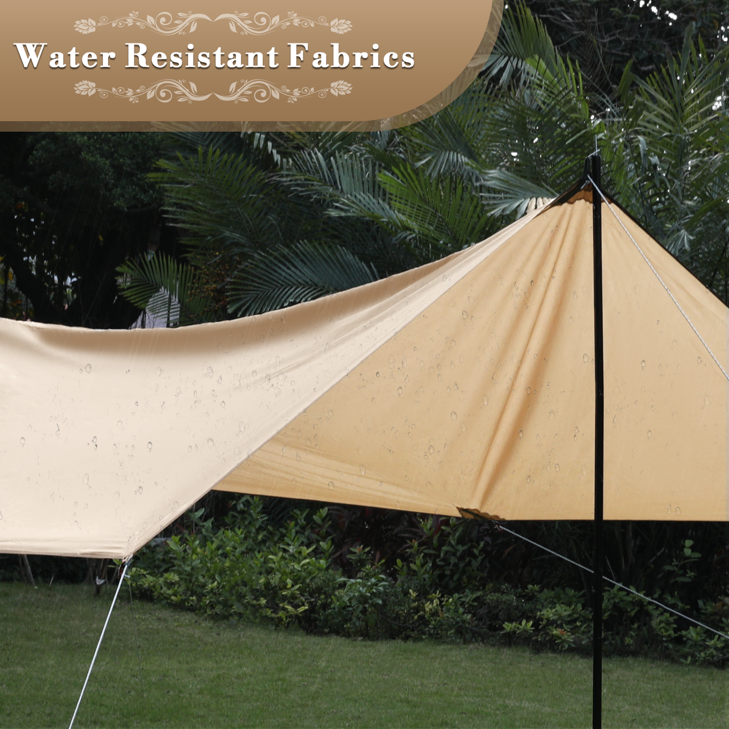 ATHENA COLLECTION Camping Canopy 157''Length Cream